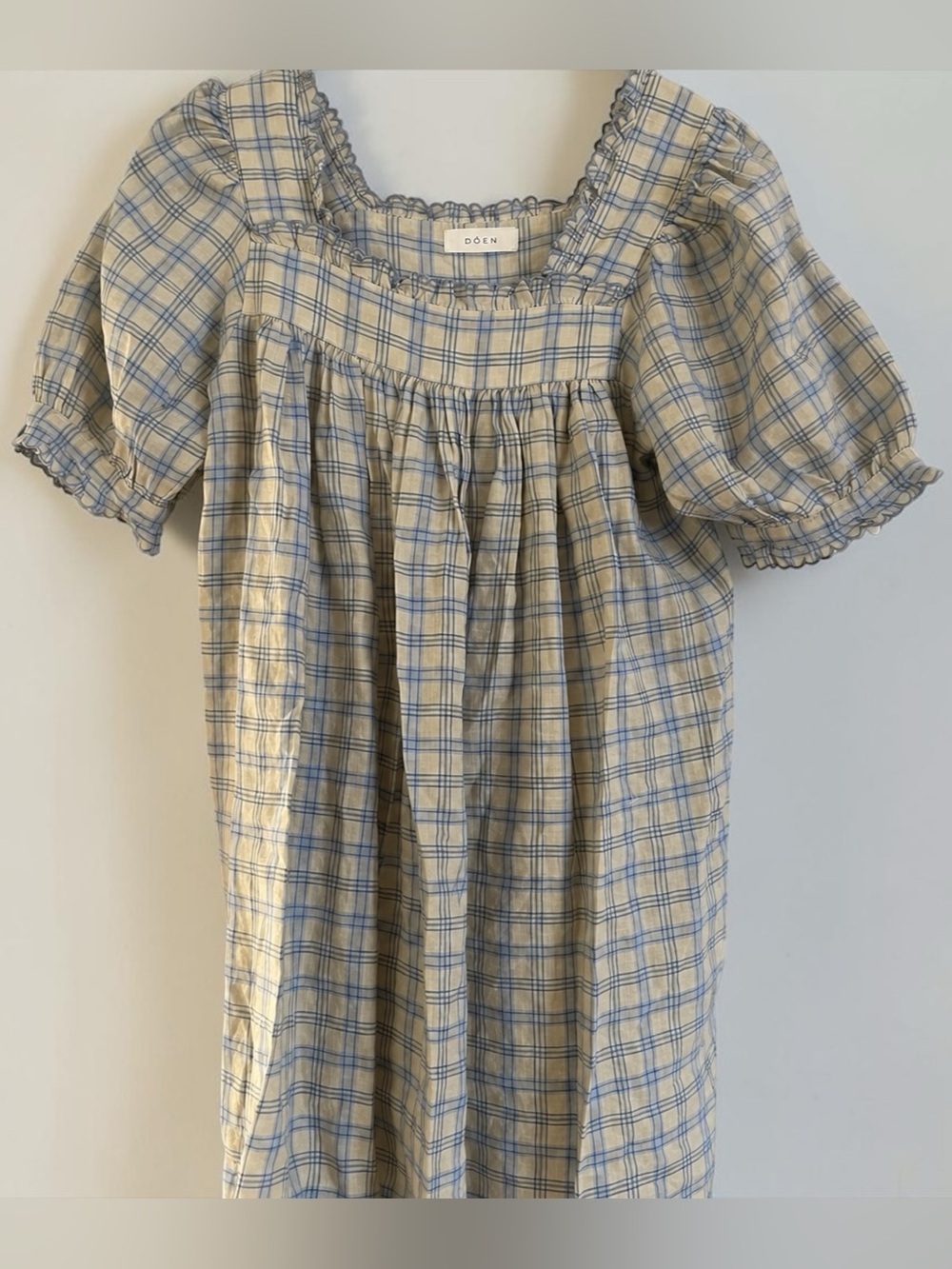 DÔEN Frede Dress in Blue Meadowlark Plaid | XS - Picture 7 of 10